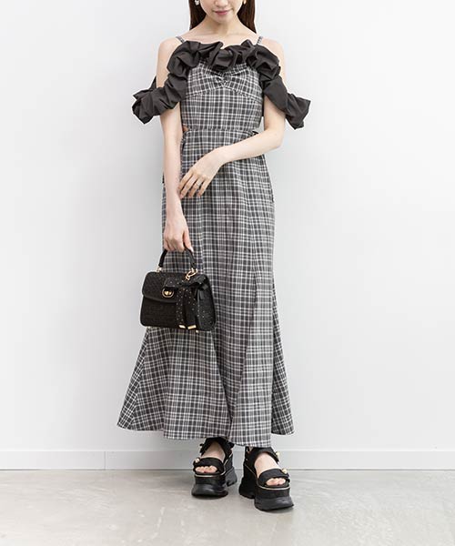 バブルフリルマーメイドキャミワンピース