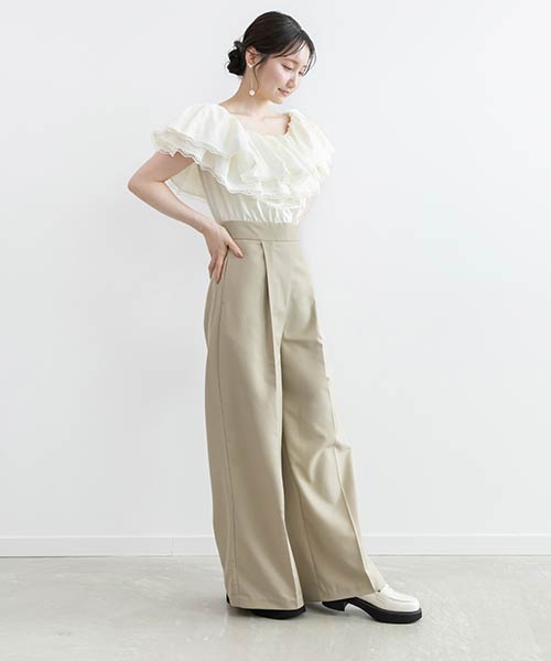 フリルブラウスドッキングロンパース