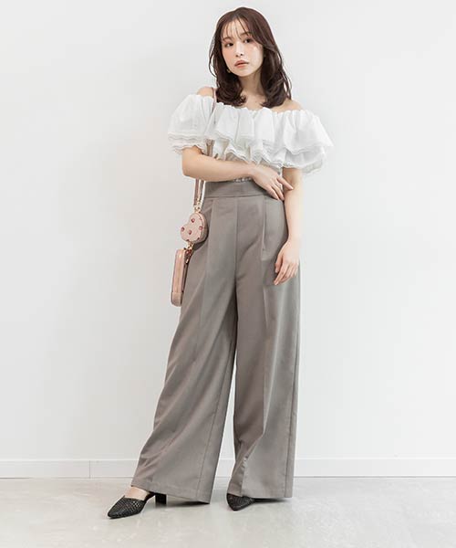 フリルブラウスドッキングロンパース