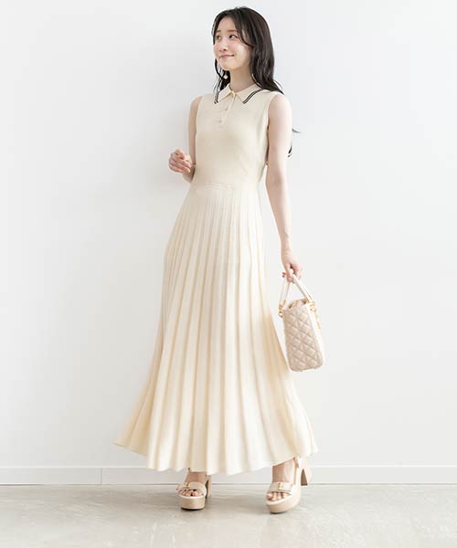 ポロニットノースリーブワンピース