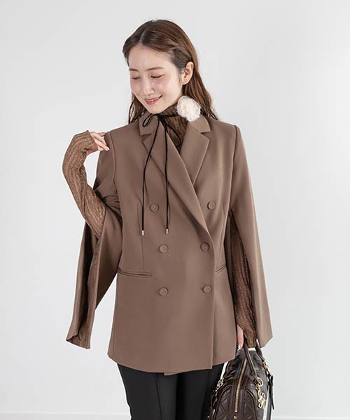 【SALE】スリットスリーブダブルブレストジャケット