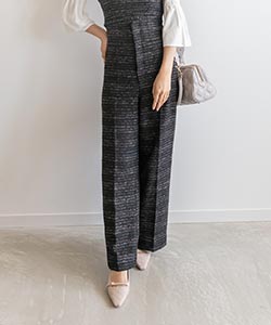 【SALE】【佐藤晴美さん着用】ハイウエストタックワイドパンツ