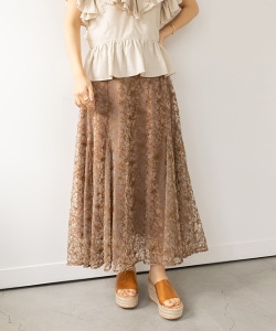 オリジナルフラワー刺繍スカート