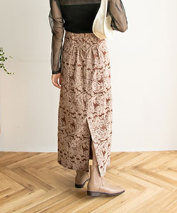 【SALE】フラワージャガードタイトスカート
