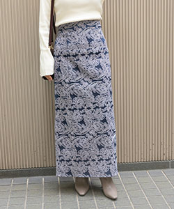 【SALE】フラワージャガードタイトスカート