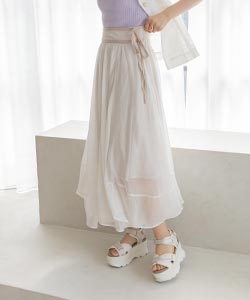 光沢シアースカート