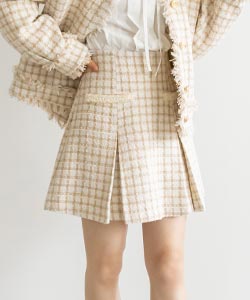 【佐藤晴美さん着用】ツイードパールディティールミニスカート
