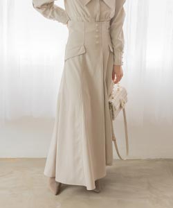【SALE】ハイウエストデザインスカート