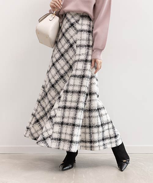 ロービングチェックフレアスカート