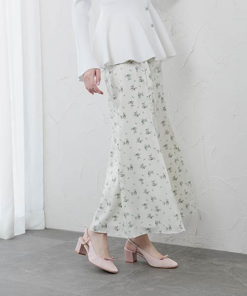 ドレープデザインサテンスカート