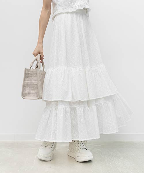 ティアードフレアスカート