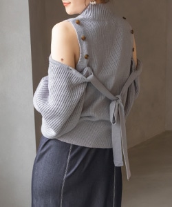 【SALE】オープンショルダーニット