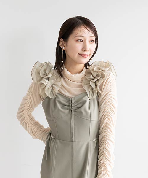 【SALE】2WAYチュールギャザートップス