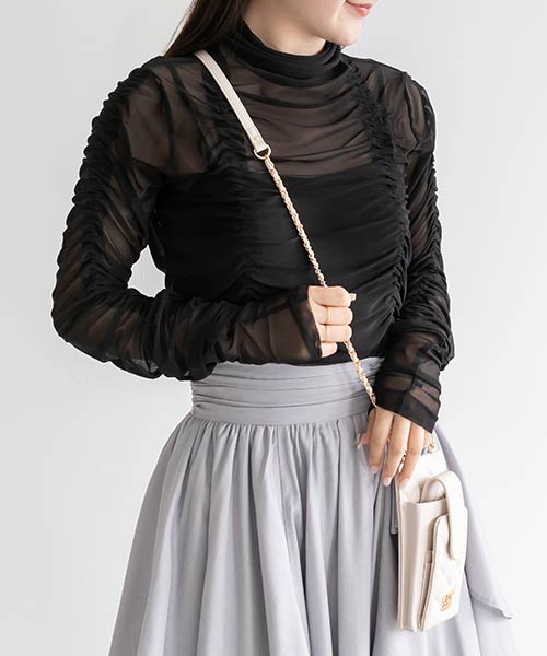 【SALE】2WAYチュールギャザートップス