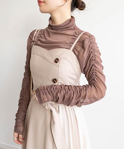 【SALE】2WAYチュールギャザートップス
