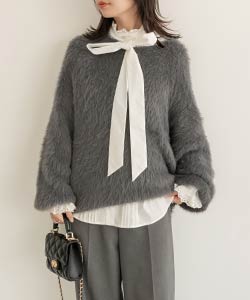 マルチWAYロングシャギーオーバーニット