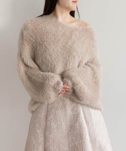 マルチWAYロングシャギーオーバーニット
