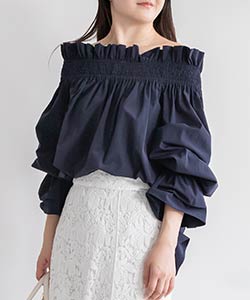 【SALE】マルチウェイシャーリングブラウス