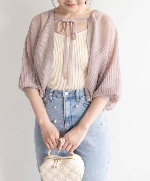 【SALE】ラメシアーリブボレロ