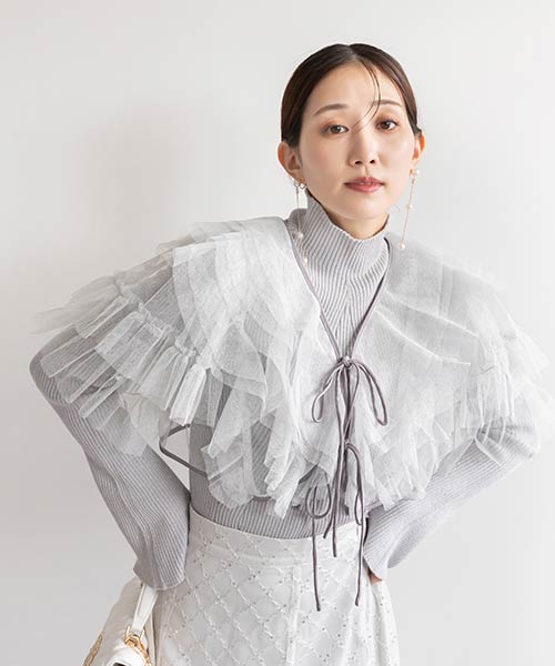 【SALE】ハイネックラメリブニット