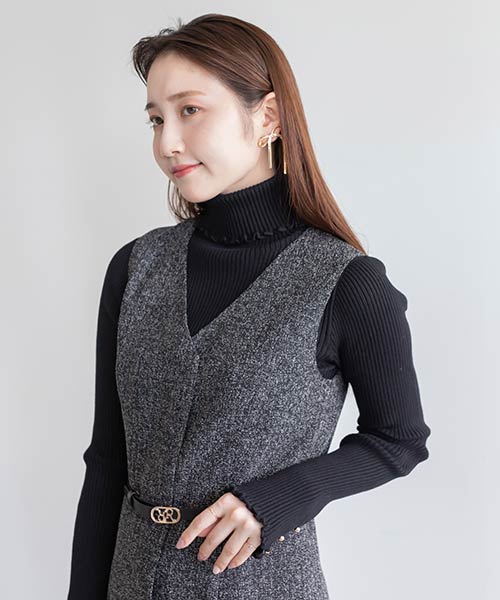 【SALE】メローリブニットトップス
