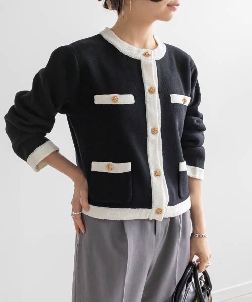 【SALE】ジャケットライクニットカーディガン