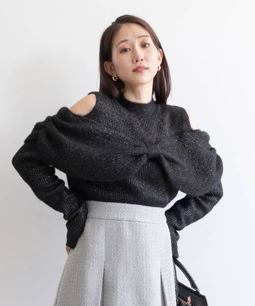【SALE】リボンモチーフニット