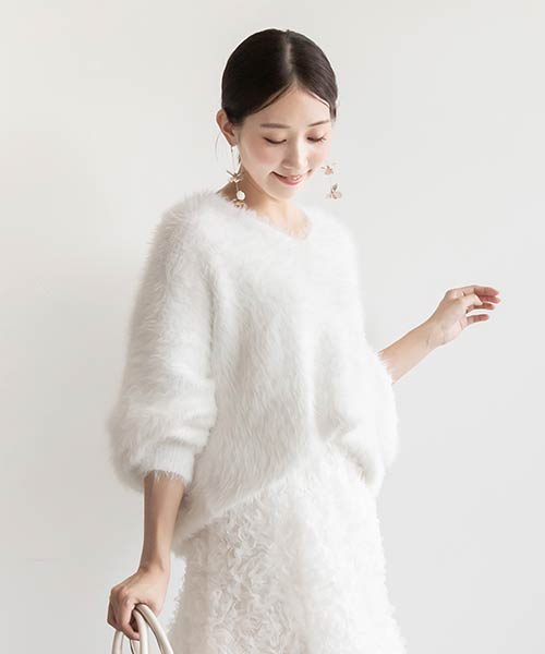 【SALE】フェザーヤーンシャギーニット