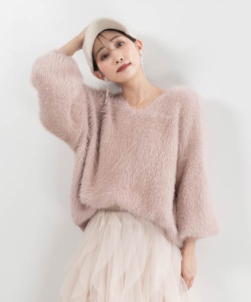 【SALE】フェザーヤーンシャギーニット