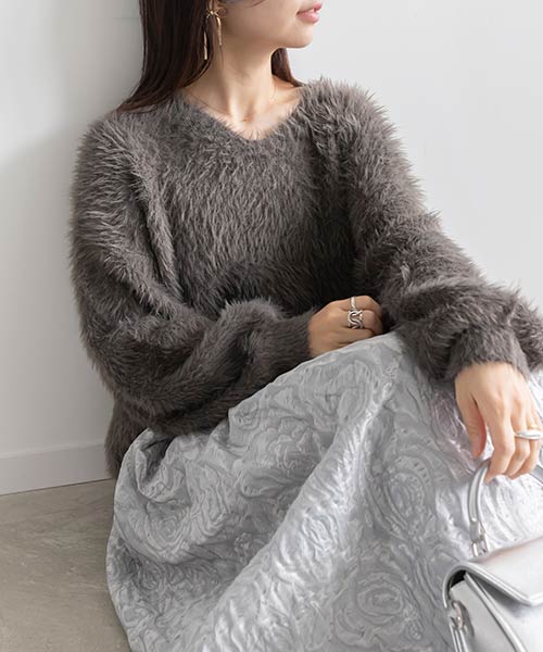 【SALE】フェザーヤーンシャギーニット