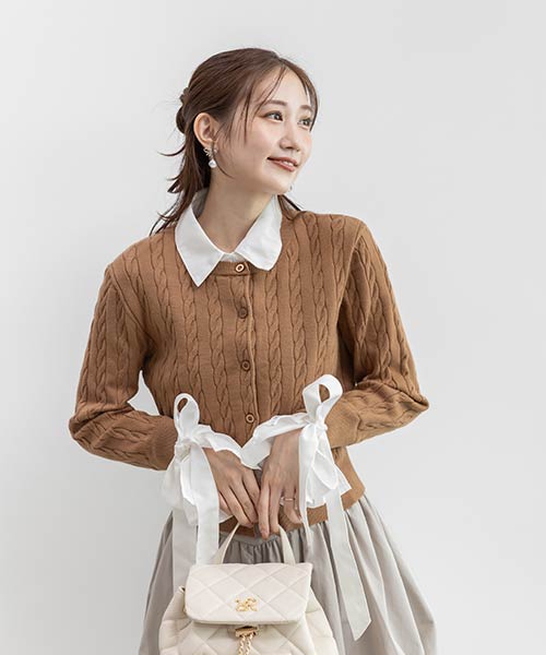 2WAY シャツドッキングレイヤードニット