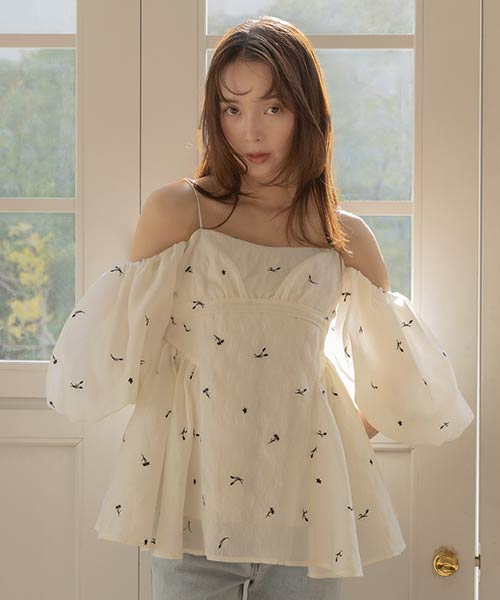 3WAY ギャザーペプラムトップス