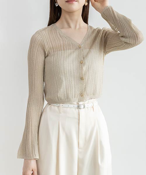 ラメシアーランダムリブカーディガン