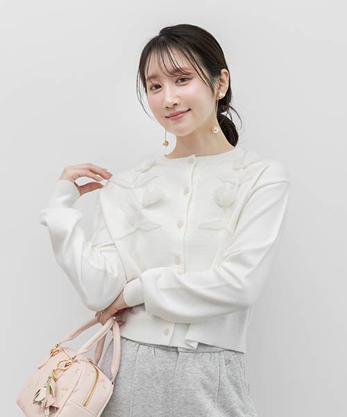 フラワーモチーフカーディガン