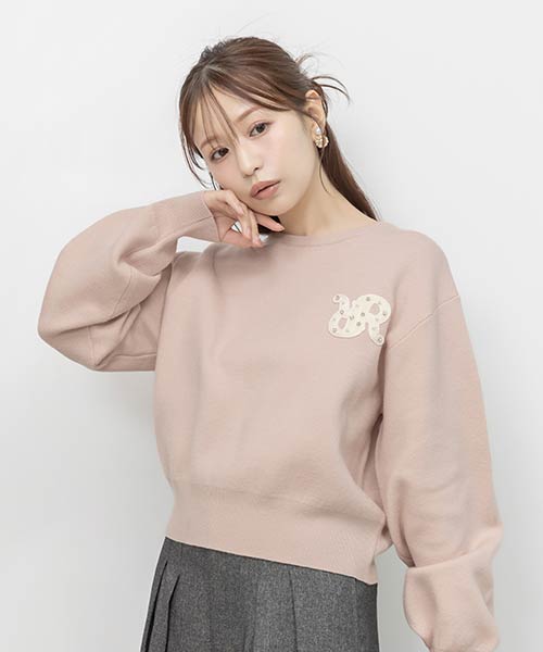 モノグラムワッペンニットトップス