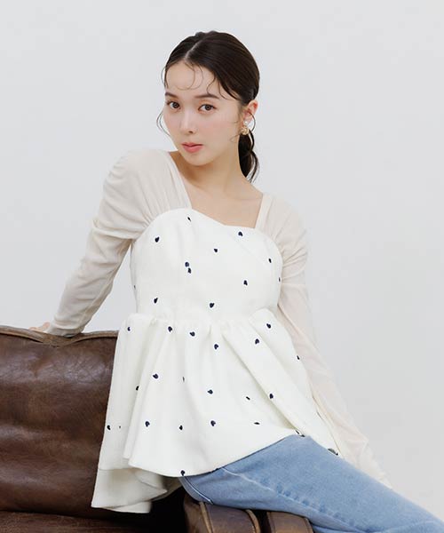 【Heart Collection】ビスチェドッキングペプラムトップス