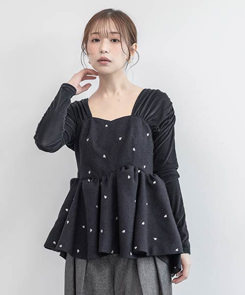 【Heart Collection】ビスチェドッキングペプラムトップス