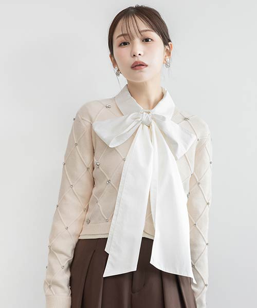 【Decorative Knit】ビジューニットカーディガン