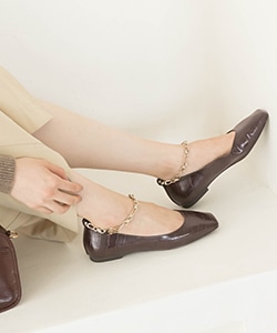【SALE】2WAY アンクルチェーンフラットパンプス