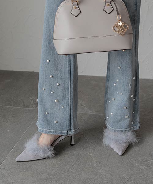 【25AW】ファーデザインストラップパンプス