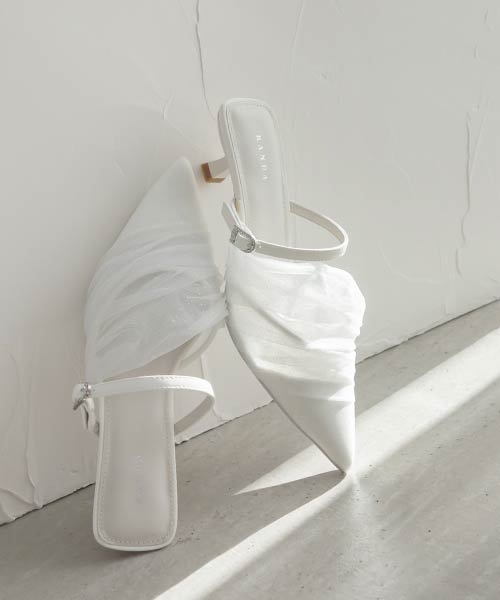 【26SS】シアーギャザーミュールパンプス