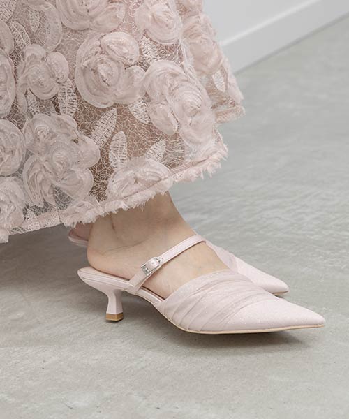 【26SS】シアーギャザーミュールパンプス