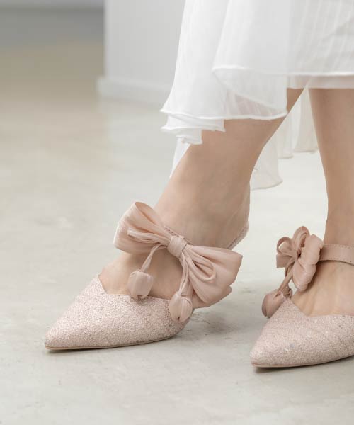 2WAY チューリップリボンミュールパンプス