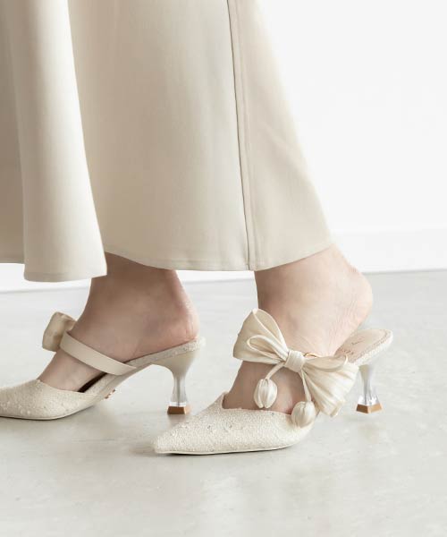 2WAY チューリップリボンミュールパンプス