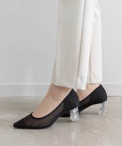 【SALE】ジュエルヒールシアーパンプス