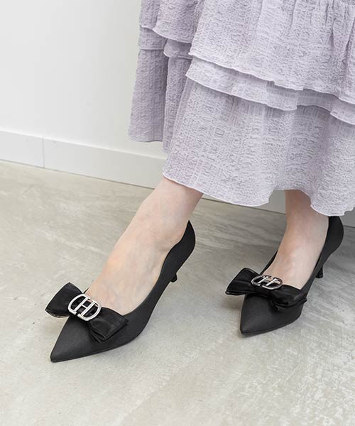 2WAY シアーシフォンリボンパンプス