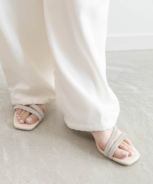 クリアヒールビジューストラップサンダル