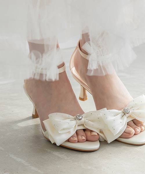 2WAY リボンアンクルストラップサンダル