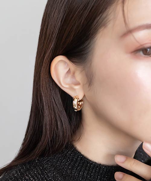【SALE】ビジューフープピアス