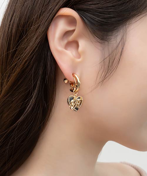 【Heart Collection】ハートフープイヤリング